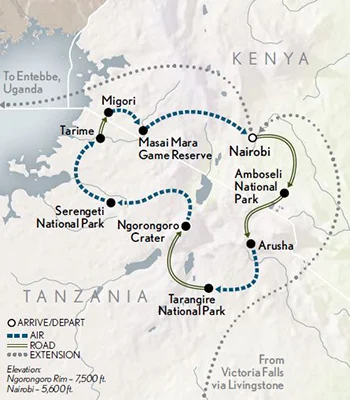 Safari in Style map